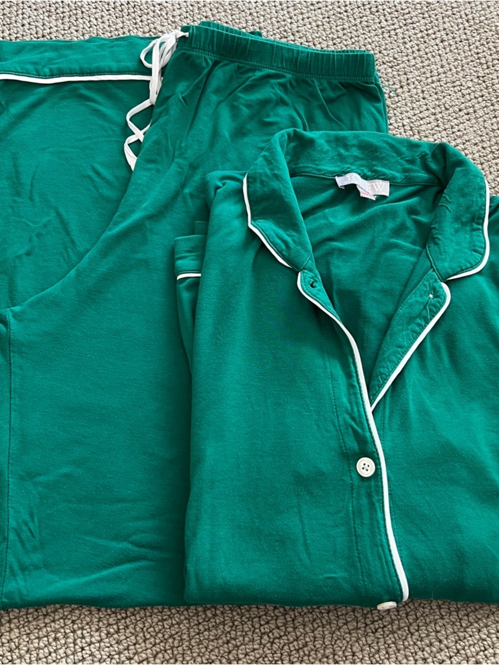 J.Crew Women’s Green Long Sleeve Pajamas-medium